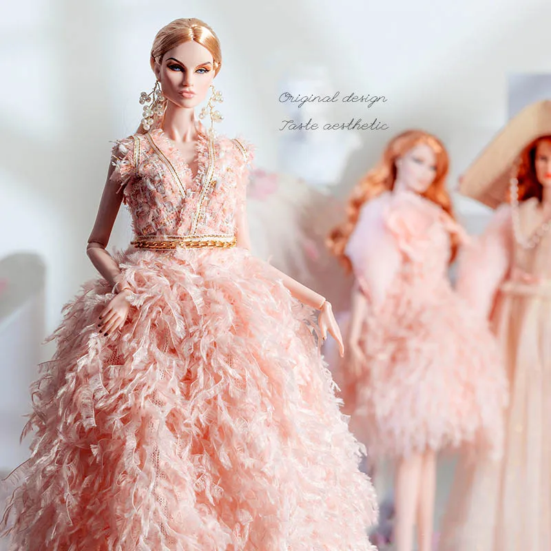 Фото 1/6 Роскошный дизайн Feather Dress Series Little Fragrance Dress Set 30 см Супермодель Кукла Повседневный нарядный комплект для FR PP BABI Xinyi №3