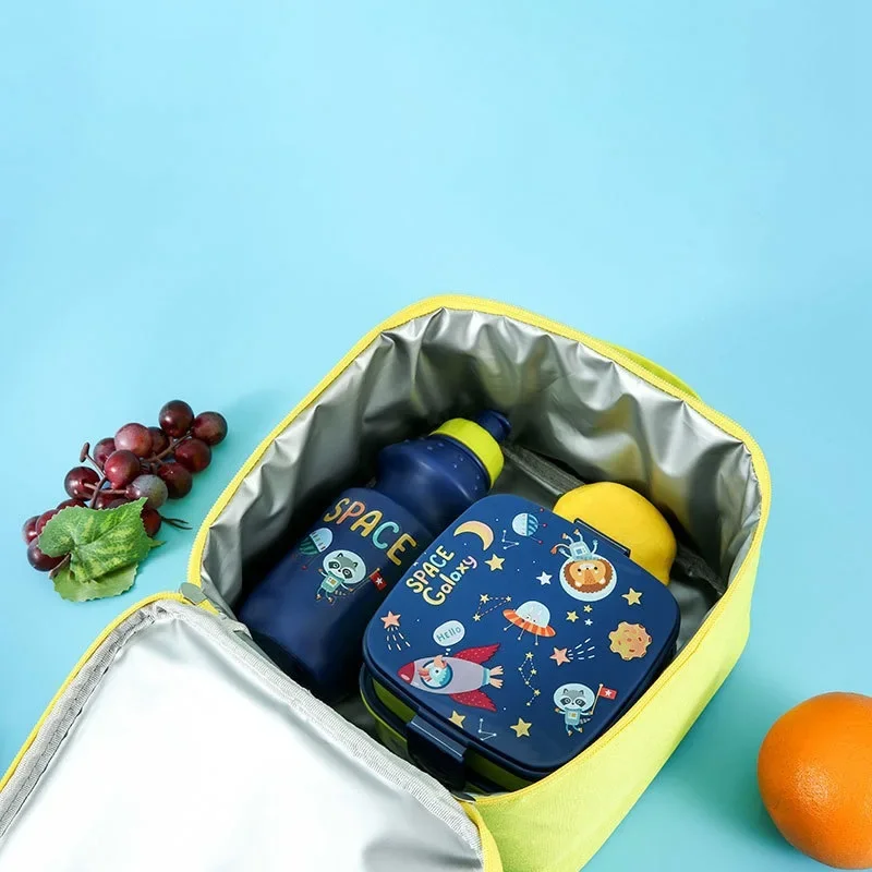 Изолированная Детская сумка для обеда женщин Мультяшные сумки с единорогом