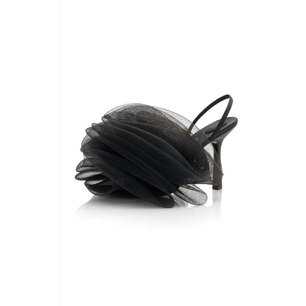 Fashion Women Sexy Big Lace Flower Stiletto Sandals Mesh Bath Ball High Heels For Summer Ladies Flowers Wedding Shoes Large Size