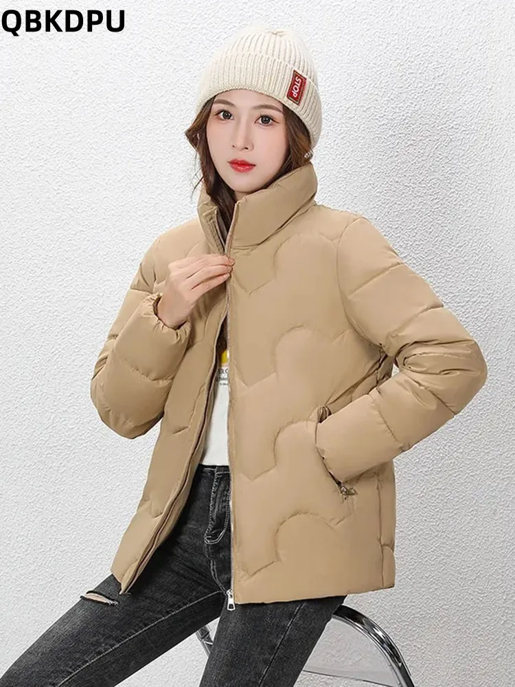 

Зимние короткие куртки с хлопковой подкладкой и воротником-стойкой, корейские повседневные женские парки большого размера 5xl, облегающая зимняя одежда, ветрозащитные теплые куртки
