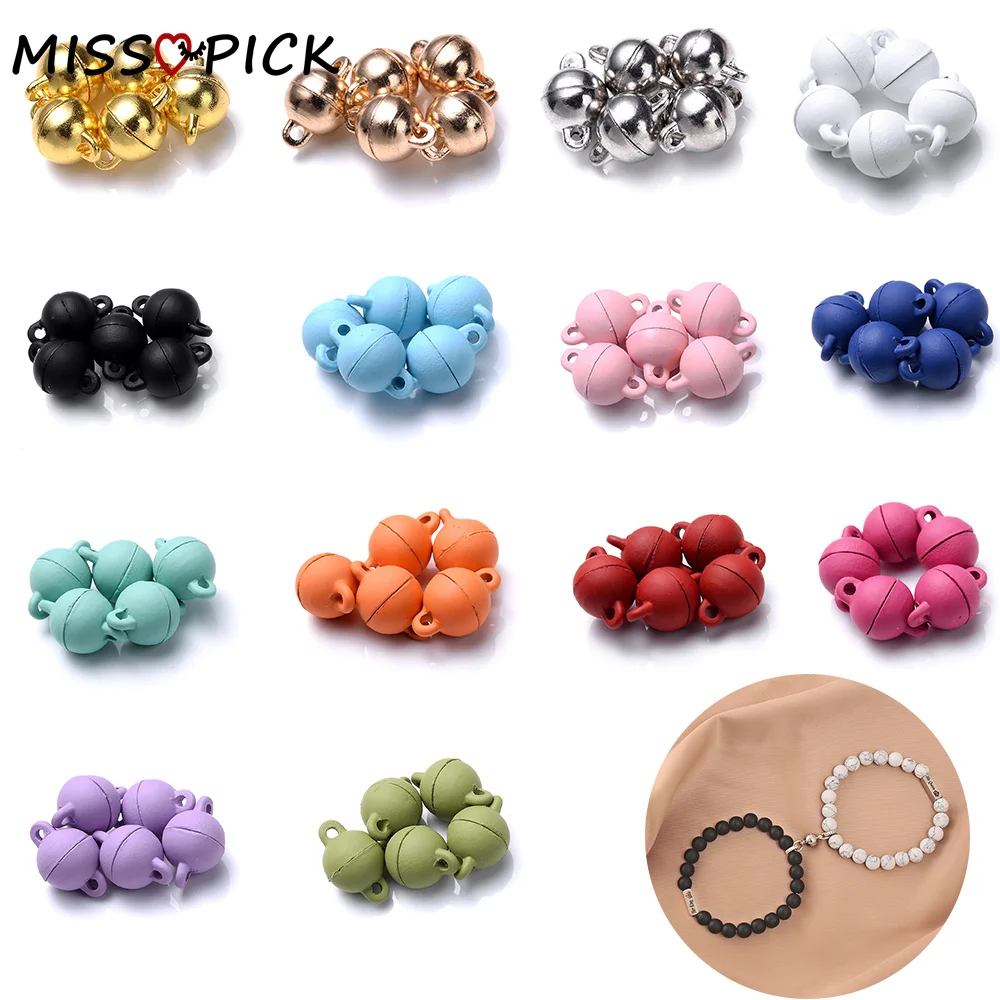 5Pairs Copper 8x12mm Round Ball Strong Magnetic Clasps For Bracelets Necklace End Clasp Connectors Jewelry Making Findings - купить по
