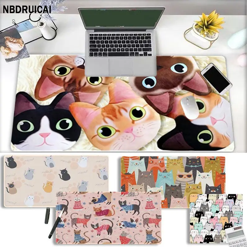 

NBDRUICAI Funny Cartoon Cat New Large Gaming Mousepad L XL XXL Gamer Mouse Pad Size For Keyboards Mat Boyfriend Gift