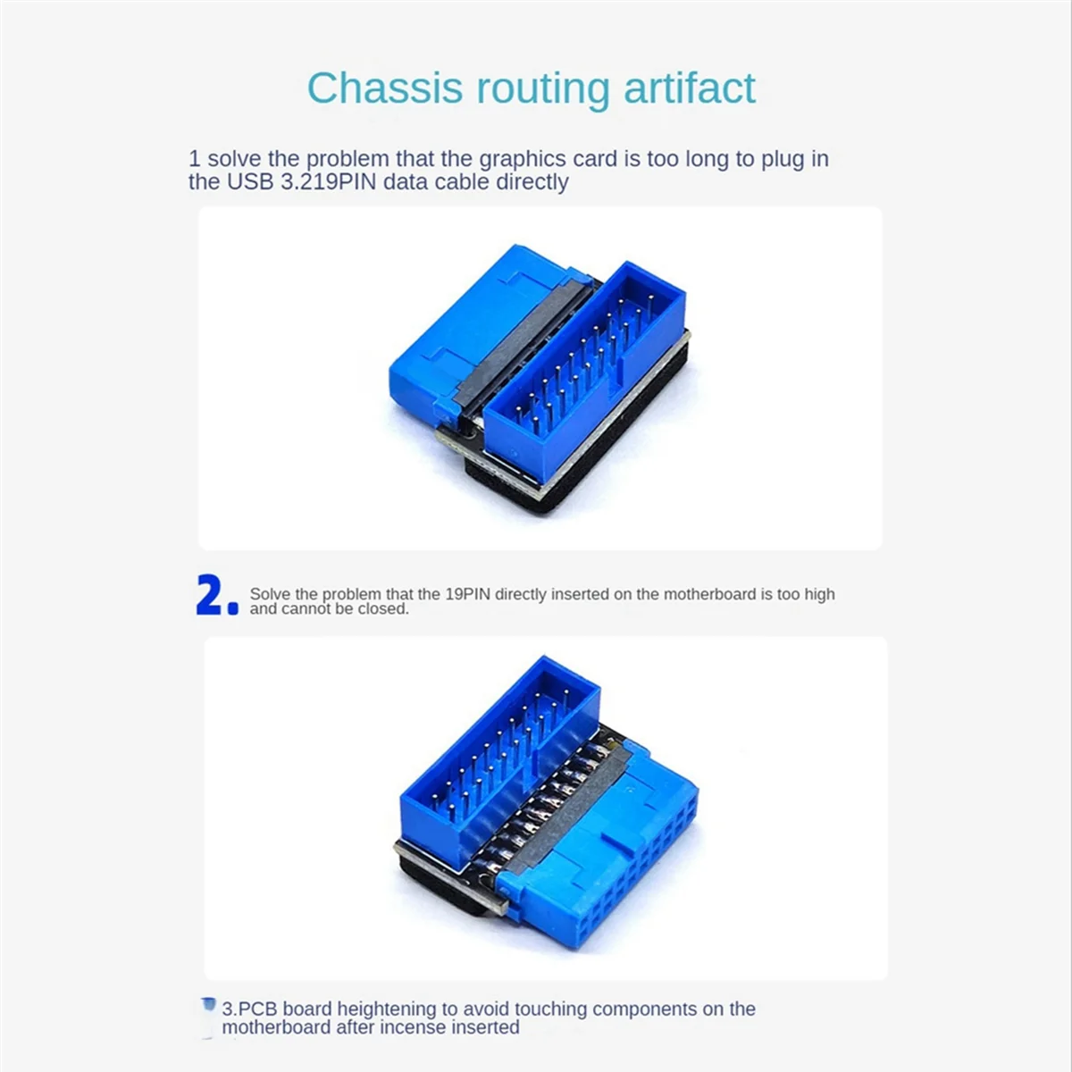 B03B-USB-адаптер разъема USB3.2 GEN1 19-контактный20-контактный разъем 90-градусный рулевой локоть-конвертер DIY настольная материнская плата B (art.: 3920ccd04314c) - 3920ccd04314c