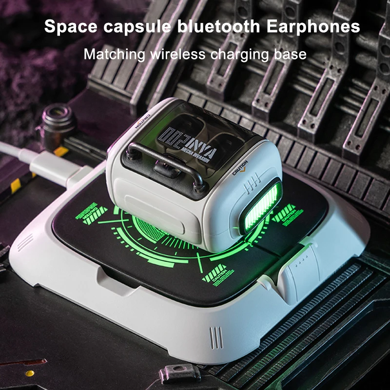 

Tws 2022 New Bluetooth Earphone Wireless Charging Earbuds Bluetooth Capsule Mecha Design Headset Desktop Phone Holder Headphones