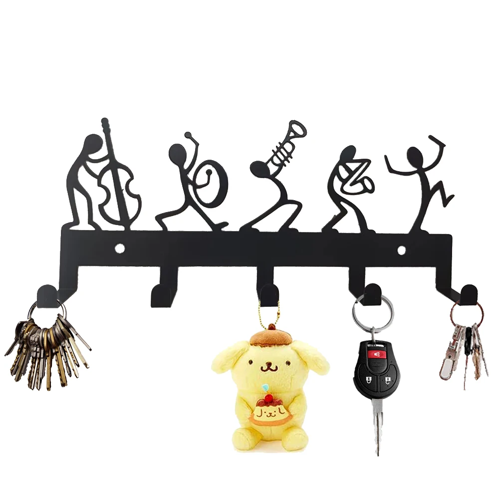 

Vintage Black Metal Key Holder Cute Room Decor Wall Hanger For Hanging Coats Hats Towels Keys Wall Hook Coat Rack Holders Hooks