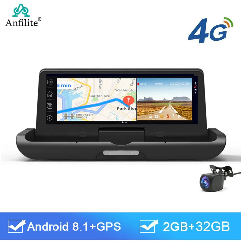 8 - дюймовый CarLog 4G Android камера заднего вида Wifi Автомобильный DVR ADAS GPS датчик