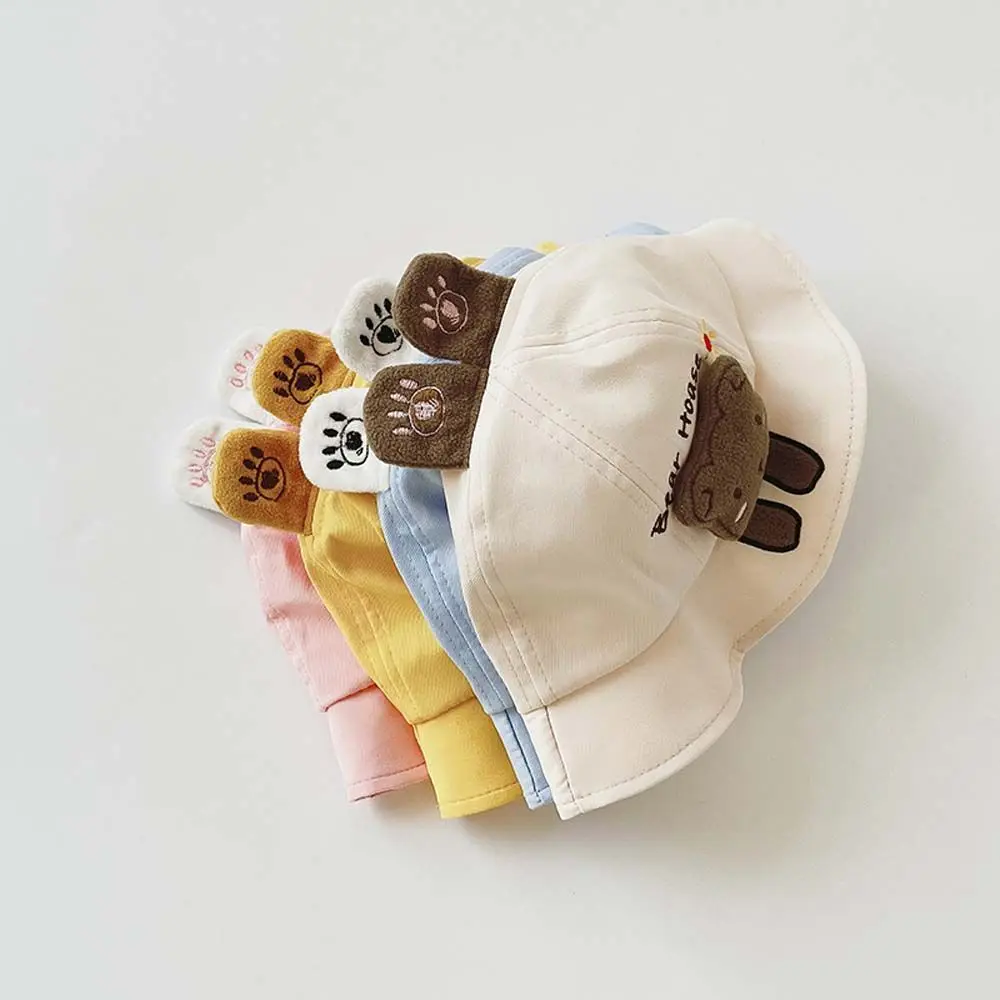 

Bear UV Protection Breathable Sunscreen Outdoor Cartoon Sun Hat Toddler Bucket Cap Baby Fisherman Hat Kids Sun Bonnet