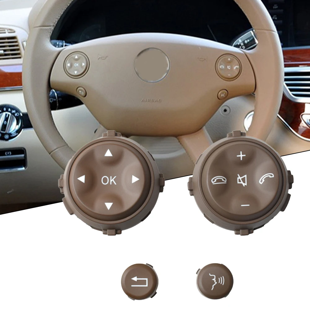 

4pcs Car Steering Wheel Switch Button Fit For Mercedes-Benz W221 S Class 2006-2009 New Steering Wheel Control Button Replacement