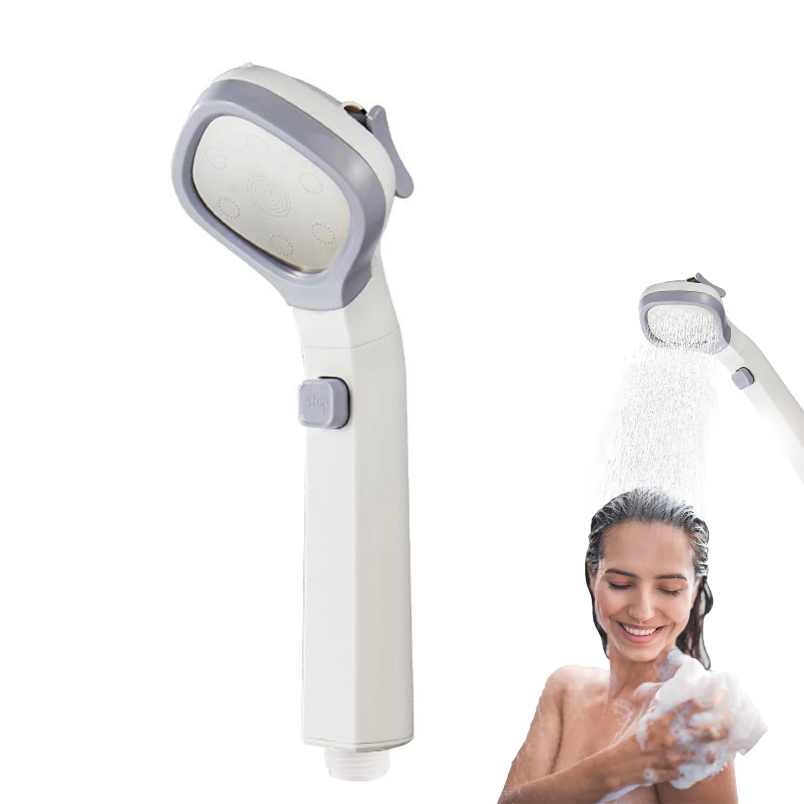 

Насадка для душа под давлением, ручная Лейка для душа высокого давления с переключателем паузы, с Отсечкой воды одним касанием