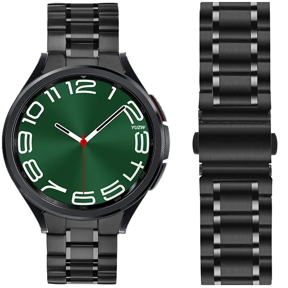 

No Gaps Metal Link Band For Samsung Galaxy Watch 6 5 4 40mm 44mm 5 Pro Watch6 Classic 43mm 47mm Curved end Stainless Steel Strap