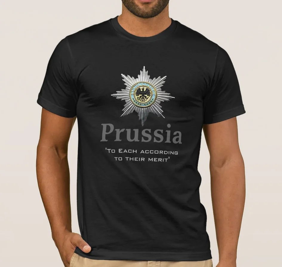 

Prussian Motto Black Eagle Silver Star Breast Medal Mens Gift T-Shirt. Summer Cotton Short Sleeve O-Neck T Shirt New S-3XL