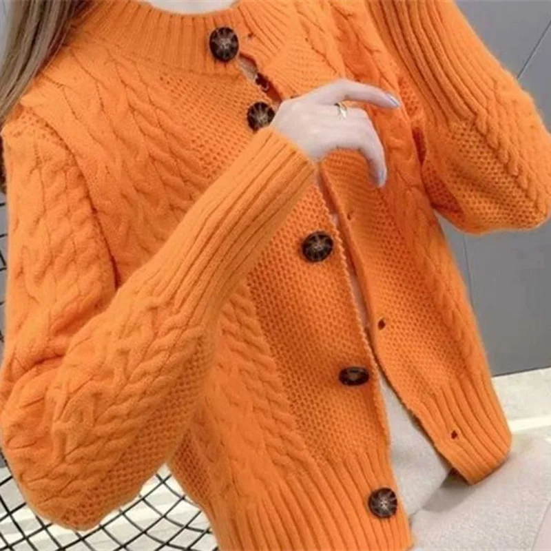 Корейский женский свитер в полоску кардиган Женская однотонная трикотажная