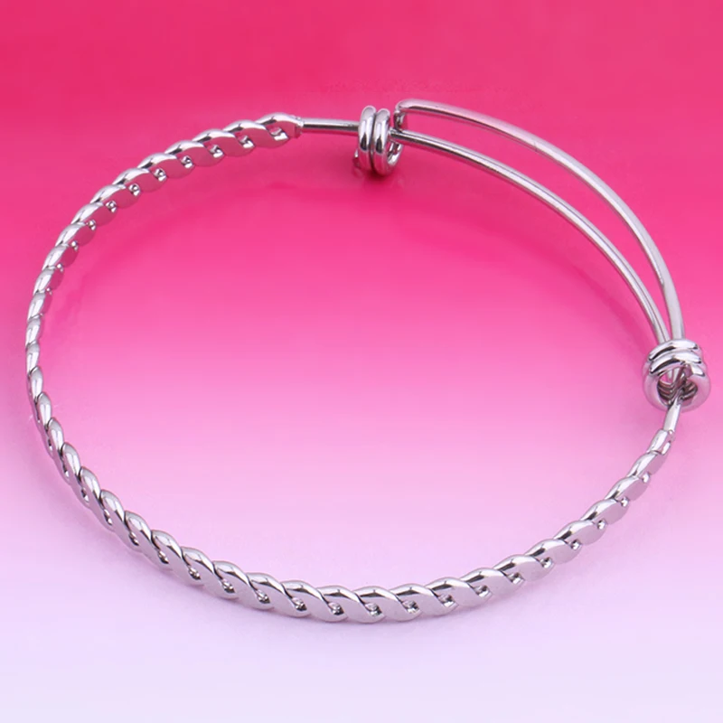 

The New Stainless Steel Bangle DIY Jewelry Diameter 63mm adjustable Handmade No Fade High Quality Metal Jewelry