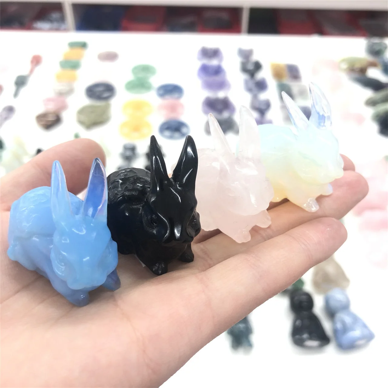 Недорогая натуральная Хрустальная животная мини-Хрустальная Опаловая форма