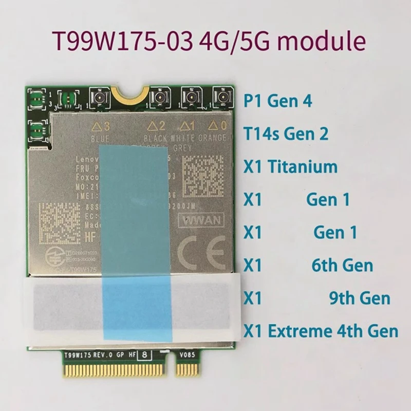Модуль T99W175 SDX55 5G для Thinkpad P1 Gen 4/X1 Extreme 4-го поколения/X1 Nano 1/T14s 2/X1 Yoga 6-го Titanium