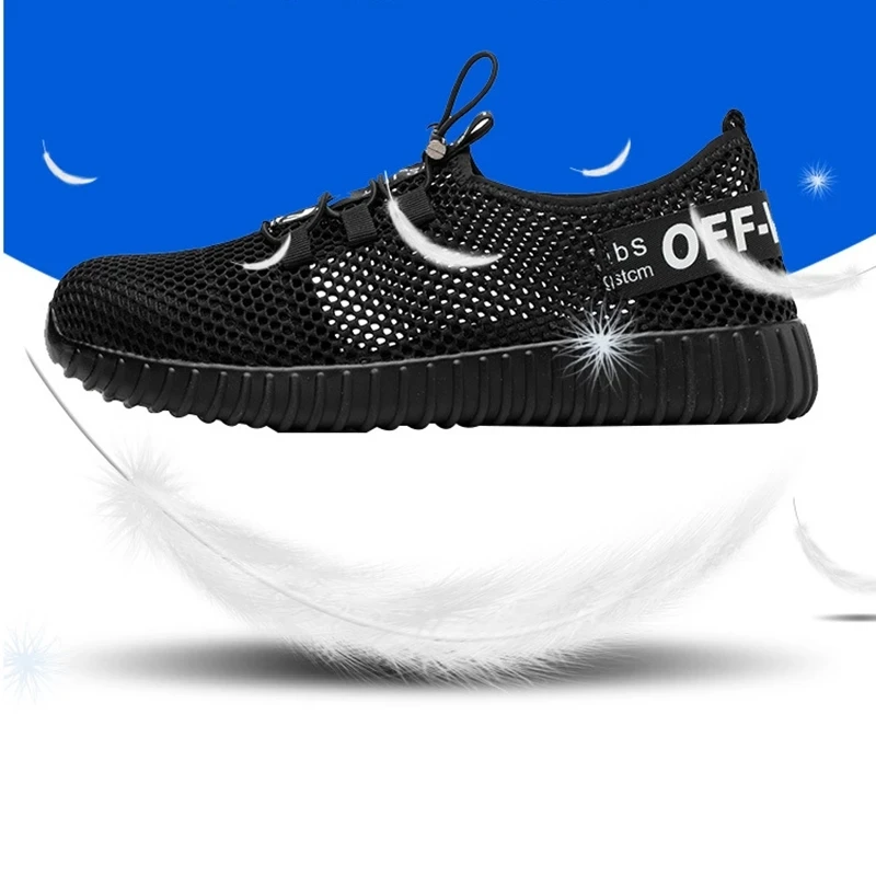 Lightweight Safety Working Shoes Man Construction Site Anti Puncture Anti Smash Work Boots Breathable Steel Toe Sneakers for Men
