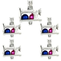 10pcs new sewing machine charm bead cage locket aromatherapy diffuser pendant necklace keychain for gift jewelry making bulk