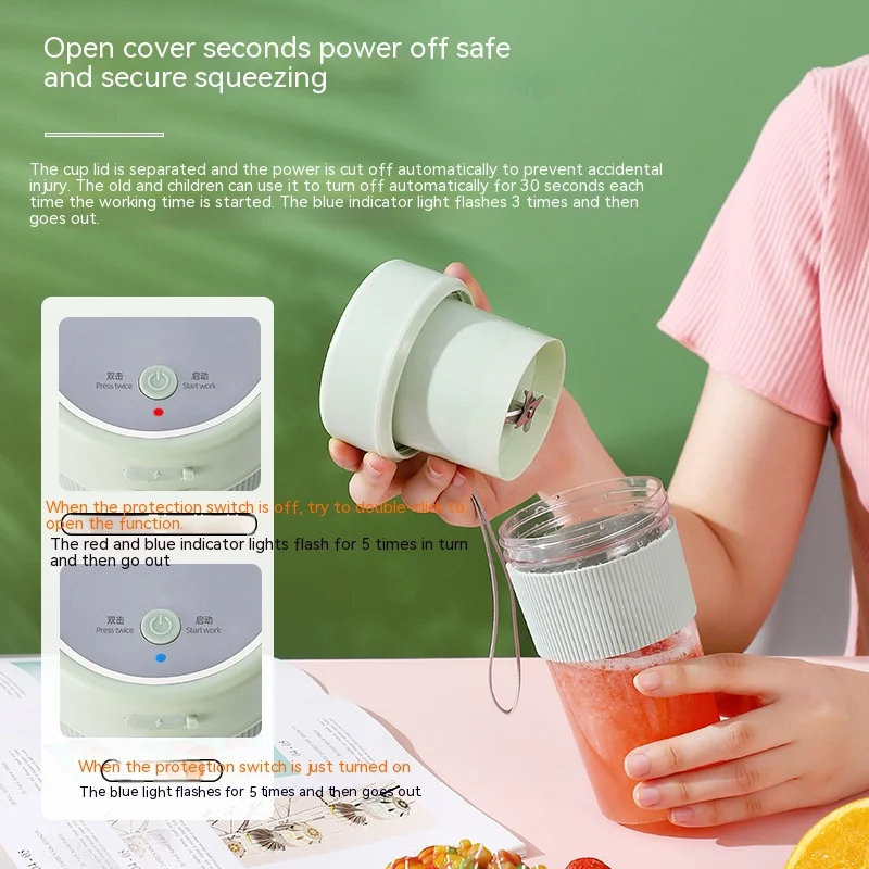 

New mini electric juicer USB charging portable juice cup Multi-functional automatic juicer cup with straw for many occasions