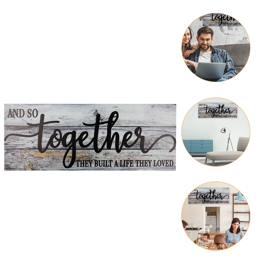 

Wall Sign Wood Together Hanging Decor Plaque Rustic Inspirationroom Living Word Vintage Signs Kitchen Doorplate Farmhouse Board