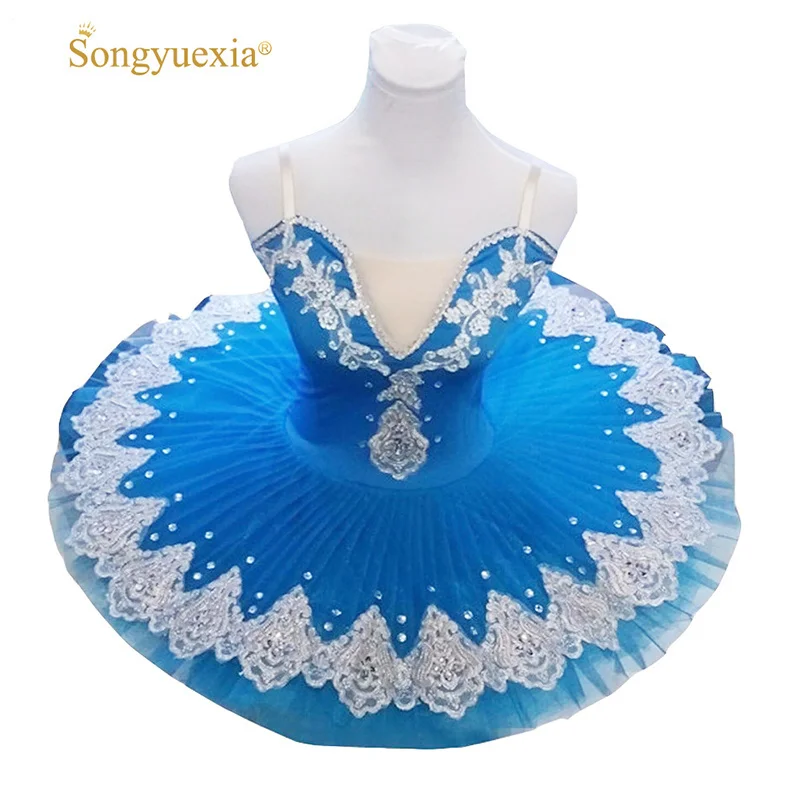

2022 Wholesale New Professional Puff Skirt Ballet Dance Costume for Children and Adults Blue tutu skirt 10colors