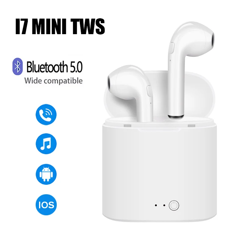 

TWS i7s Мини Bluetooth 5,0 наушники беспроводные наушники стерео гарнитура мини-наушники-вкладыши с HD микрофоном для телефона Iphone Xiaomi