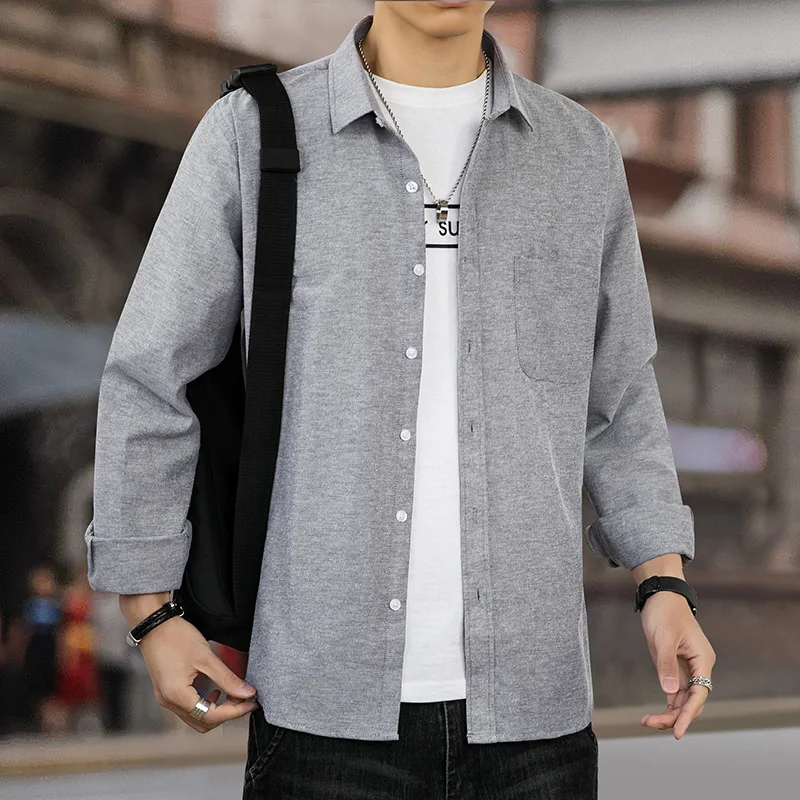 Рубашка мужская одежда Новинка весна-осень 2023 Корейская модная Быстрая