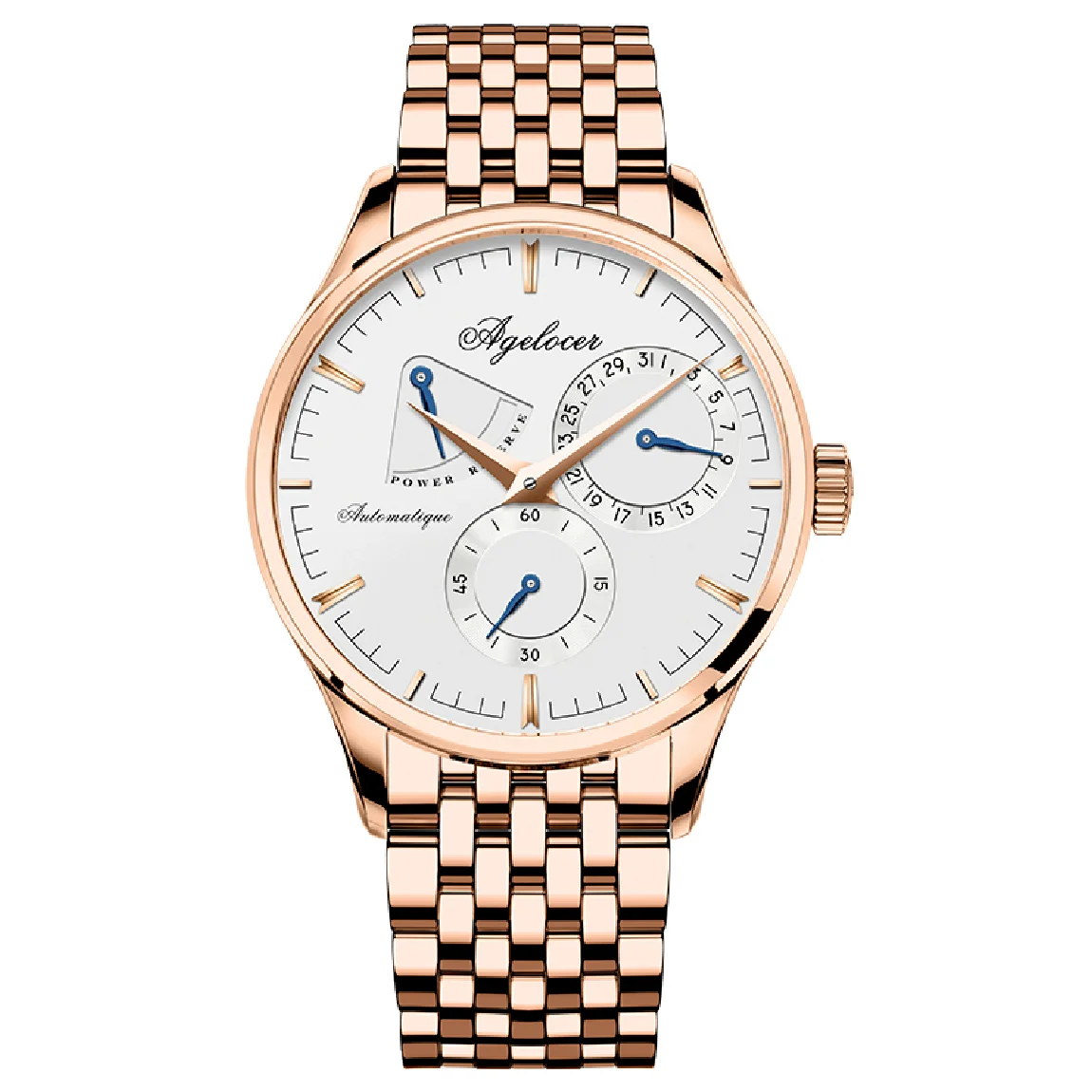 

AGELOCER Brand Men Mechanical Watch Automatic Fashion Luxury Rose Gold Male Clock Relogio Masculino