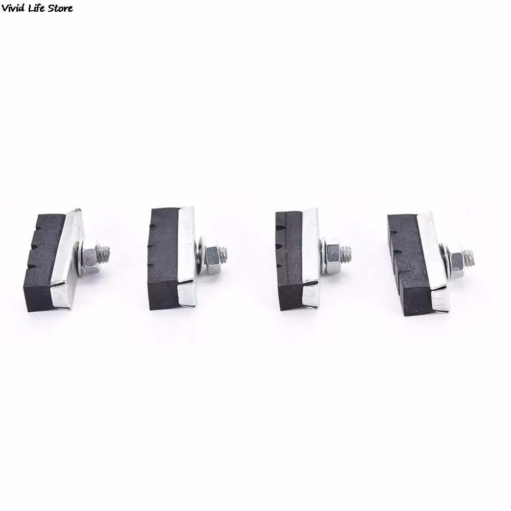 

4 шт. велосипедные тормозные блоки для классического велосипедного велосипеда тормозной суппорт V-Brake черные амбушюры тормозной держатель