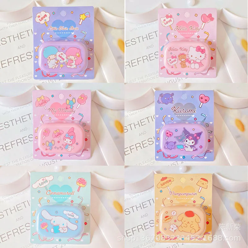 

Sanrioed мультфильм Cinnamoroll Kawaii коробка для контактных линз Девушка сердце My Melody Kitty Cat контактные линзы портативная коробка для ухода небольшие ...
