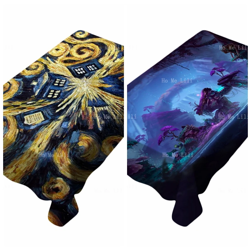 

Exploding Doctor Who Art Tardis Fantasy Woodland Luminos Mushroom Magic Blue Wisteria Canopy Tablecloth By Ho Me Lili