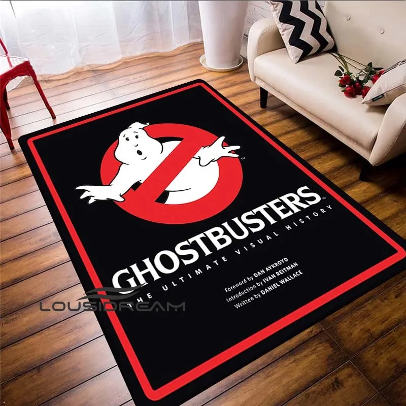 

Ghostbusters Carpet Cartoon Anti-Slip Floor Mat Ghost Area Carpet Square Chair Mat Playroom Bedroom Children's Room Play Mat