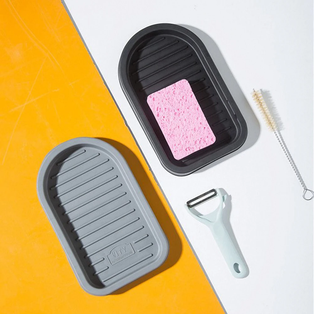 

Multifunction Soap Drain Trays Durable Sponge Sundries Cleaning Tools Storage Organization Kitchen Bathroom Storage Mat Soap Mat