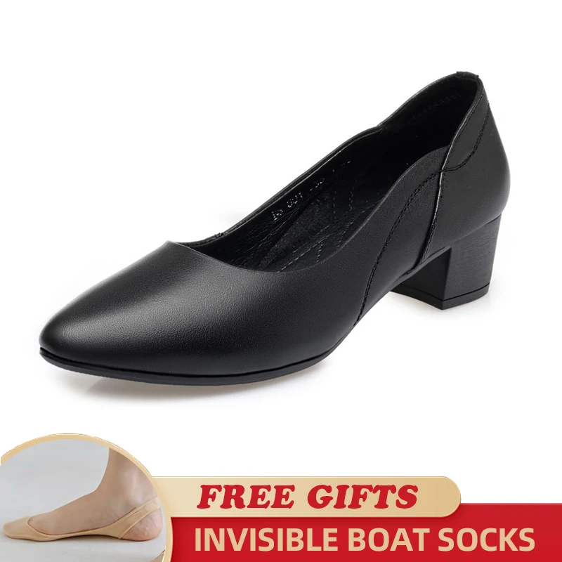 

Women Shoes Fashion Cusp Ladies Footwear 2023 Autumn New Genuine Leather Women Shoes Lady Formal Wear Female Office Shoes