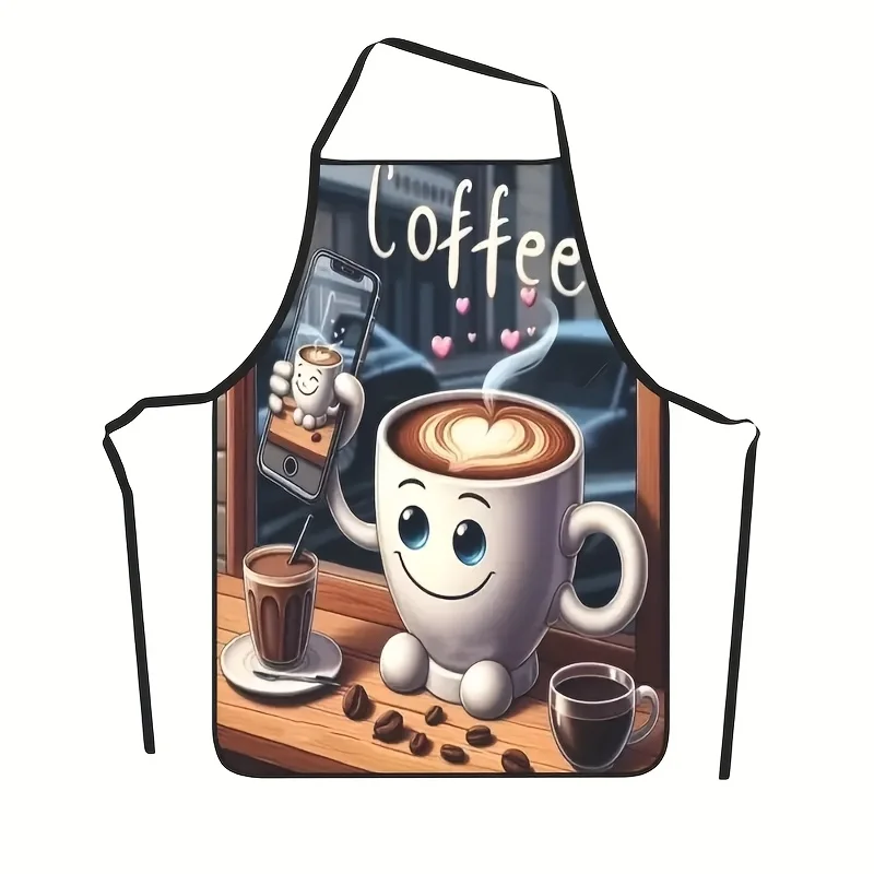 

Творческий тканый фартук с кофейным принтом