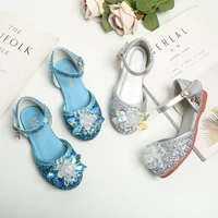 2022 new princess girl kids sandals sequin bow childrens shoes cute rhinestone flat heel dance shoes party wedding size 24 36