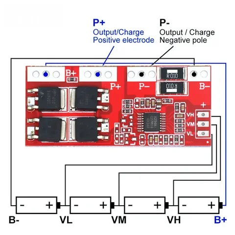 Модуль BMS 4S 30A для литиевых батарей 18650