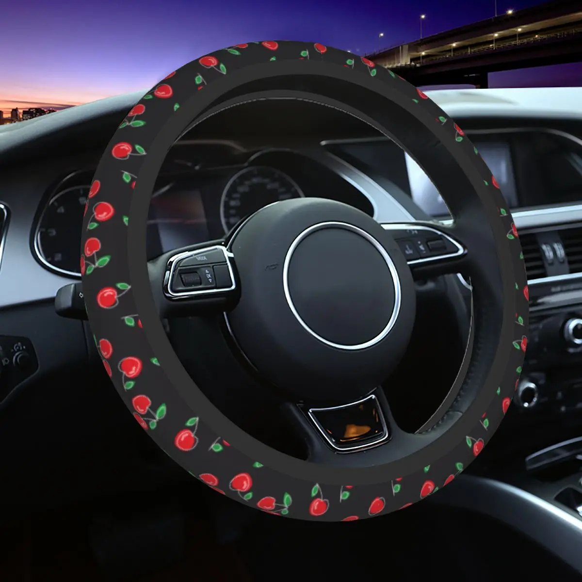 

37-38 Steering Wheel Covers Cherry Universal Braid On The Steering Wheel Cover Car-styling Colorful Automobile Accessory