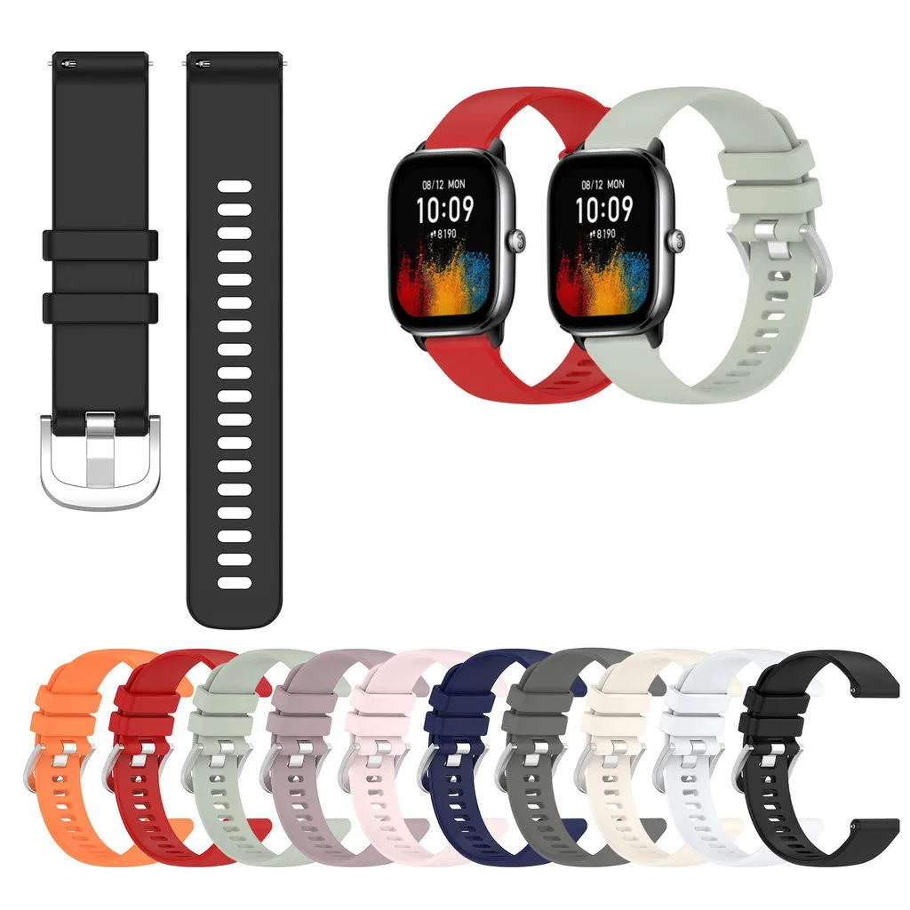 Силиконовый ремешок для Huami Amazfit GTS2 GTS4 mini GTS3 GTS2e Neo GTS 2 3 4 2e Active Simple Solid Candy Colors Smart Band