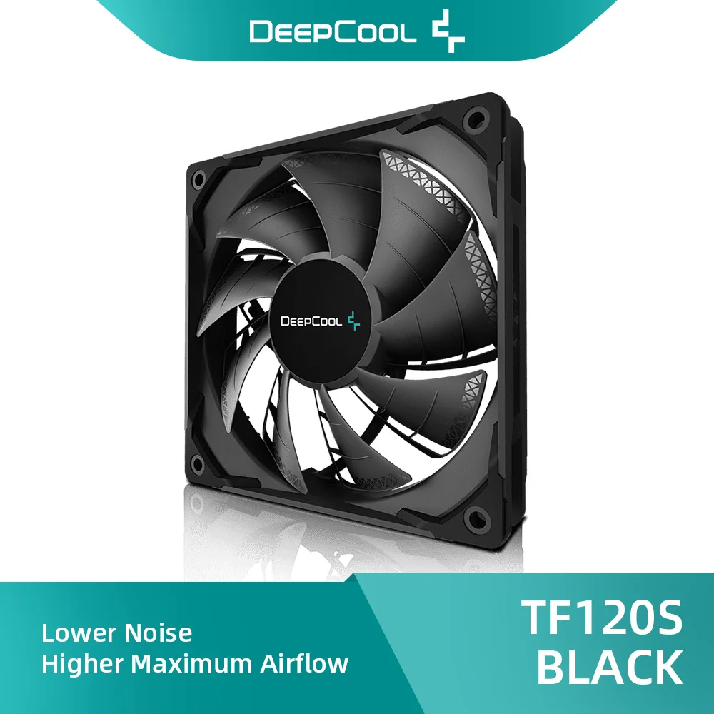 

DeepCool TF120S Black PWM Intelligent Control Case Fan 120mm Chassis Fan 64.4CFM Computer Heatsink компьютерный вентилятор