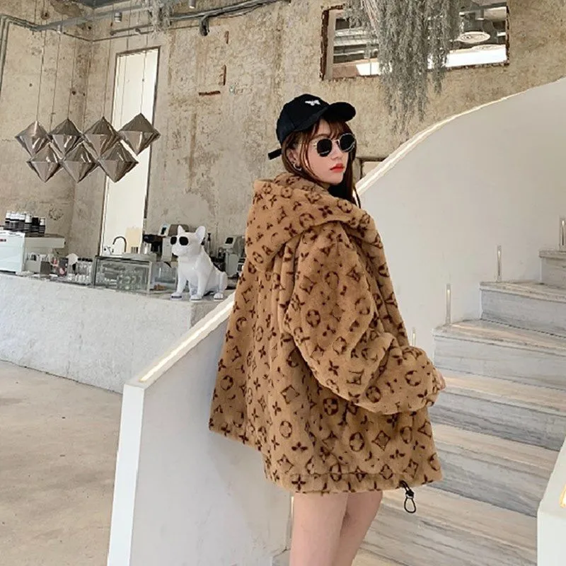 Winter Loose Ladies Cotton Clothes Plush Couple Student Coat Winter Warm Ladies Coat  Winter Coat