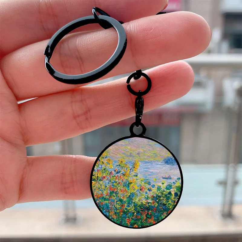 

Fashion Beautiful Floral Rainbow Cool Key Tag Motorcycles Cars Backpack Chaveiro Keychain For Friends Key Ring Gifts Accessories