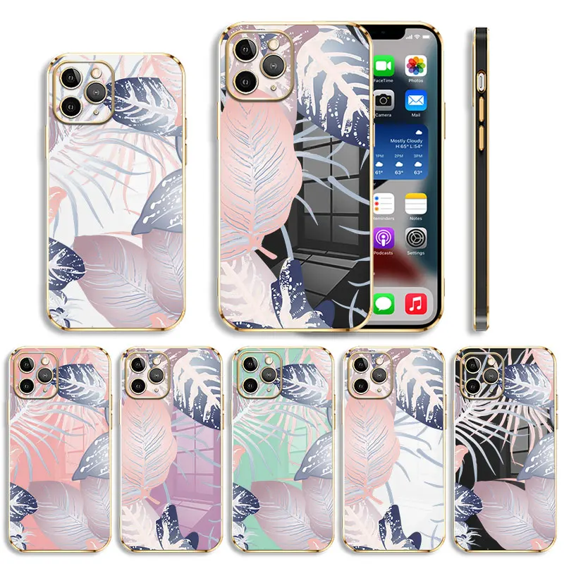 

Abstract Seamless Pattern Tropical Leaves For Apple iPhone 12 14 Pro Max 11 13 8 Mini 6 7 Plus XR XS X 6S 5 12mini 13mini Cases