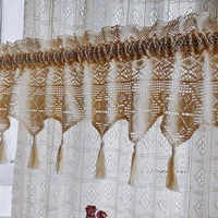 1pc french country style cotton thread crocheted short curtain door curtain cafe curtain valance cabinet curtain for living room