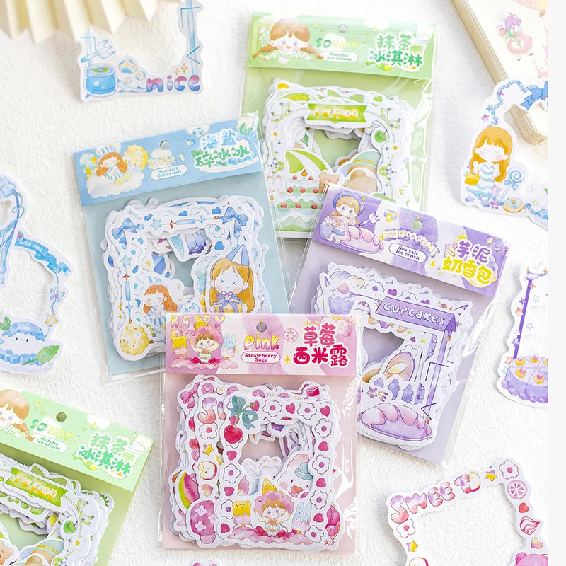 

40 Pcs/box Border Sticker Decorative Stickers Adhesive Stickers DIY Decoration Diary Stationery Flowers Stickers