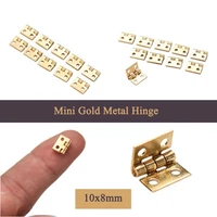 20pcs tiny golden mini small metal hinge for 112 house prefab miniature cabinet furniture fittings for cabinets home hardware