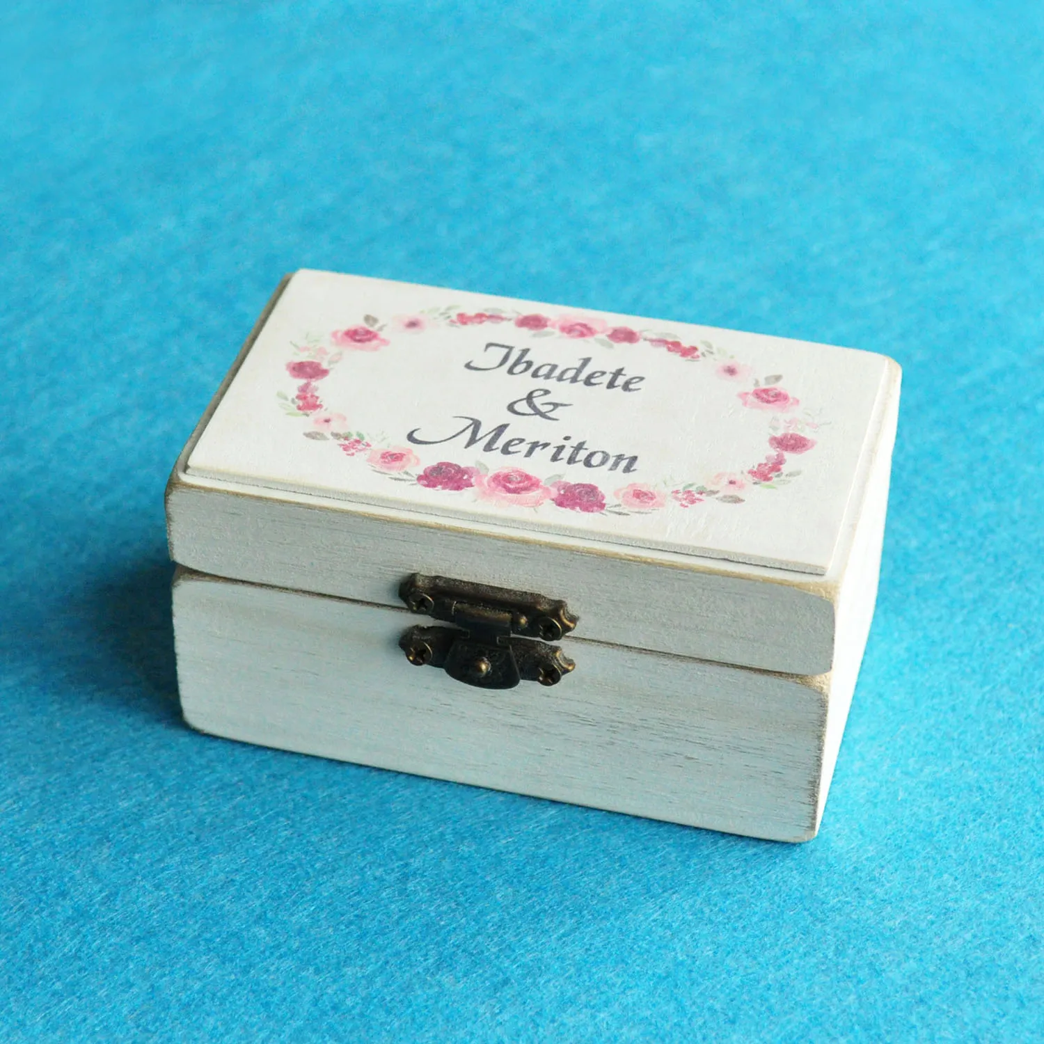 Personalized Wedding Ring Box Custom Wedding Ring Holder Rustic Wooden Ring Bearer Box Floral Engagement Ring Box Wedding Gifts