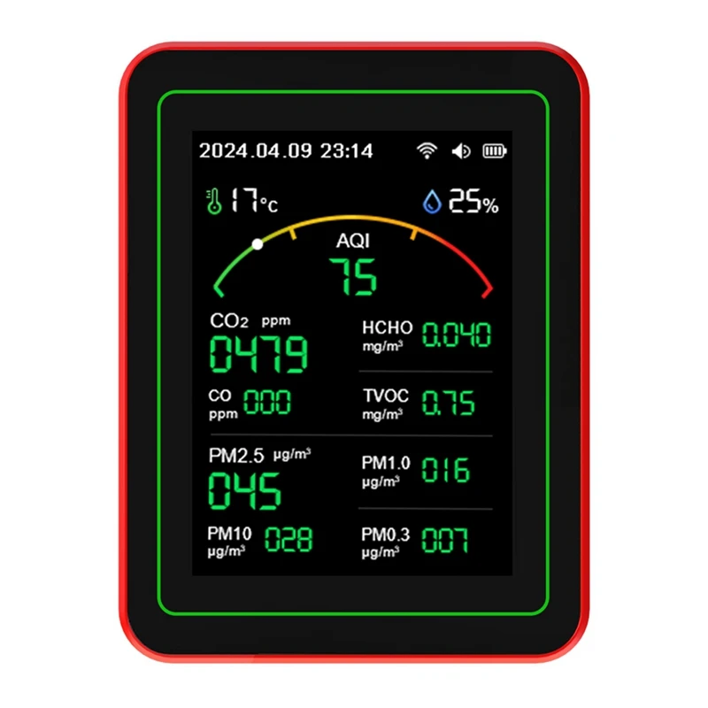 Детектор качества воздуха 15 в 1 портативный TVOC HCHO PM2 5 PM10 PM1 0 PM0 3 тестер температуры