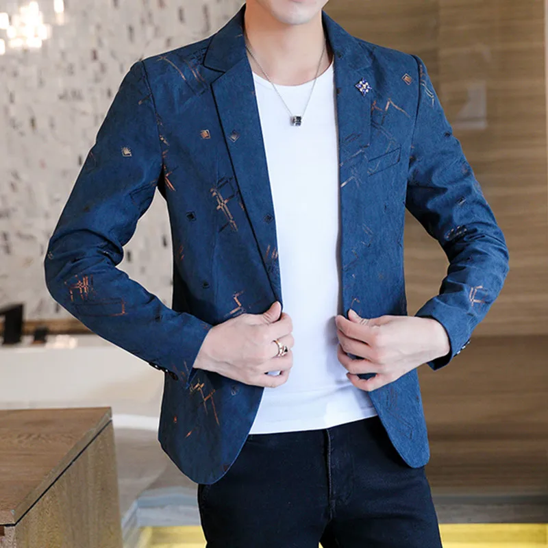 Мужской Молодежный Модный повседневный Тонкий Высококачественный пиджак с