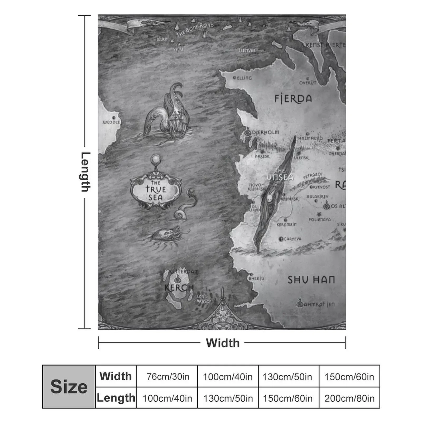 Плюшевое одеяло с картой трилогии Grisha