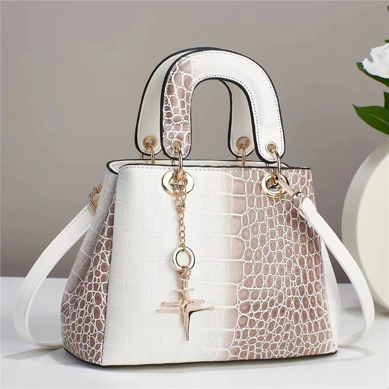 Light Luxury Shoulder Crossbody Bag Work Handbag for Women Office Crocodile Pattern Designer Bag PU Texture High Quality Satchel